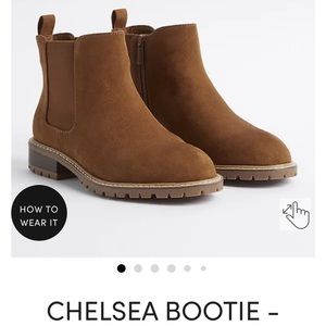 Faux suede Chelsea bootie